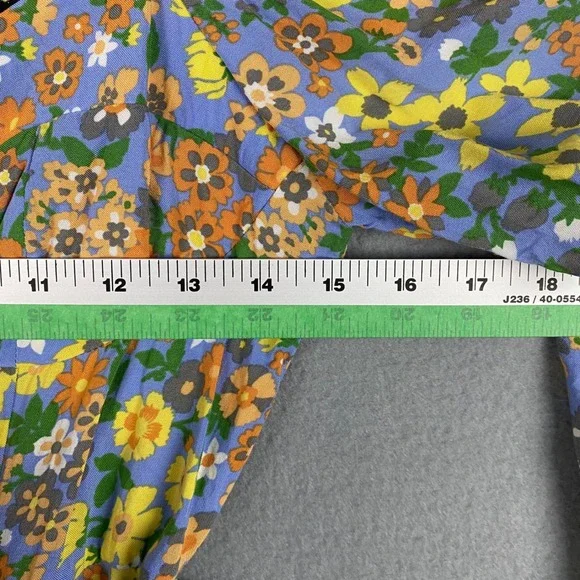 ASOS DESIGN Square Neck Long Sleeve Floral Print Mini Dress Women's Size 6 - Picture 6 of 7